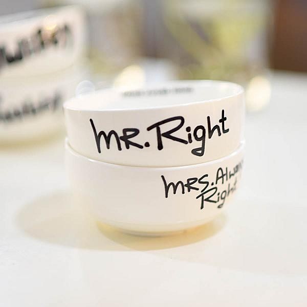 Together "Mr Right & Mrs Right" Set / 2 Bowl (B0215233/B0215234)