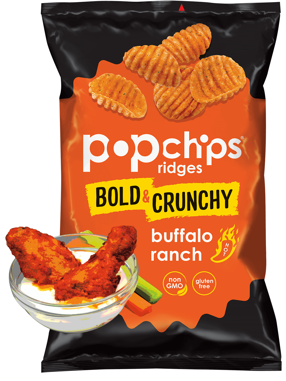 美國無麩質非油炸波浪薯片 - 水牛醬料風味 "POPCHIPS" Gluten Free Potato Ridges - Buffalo Ranch