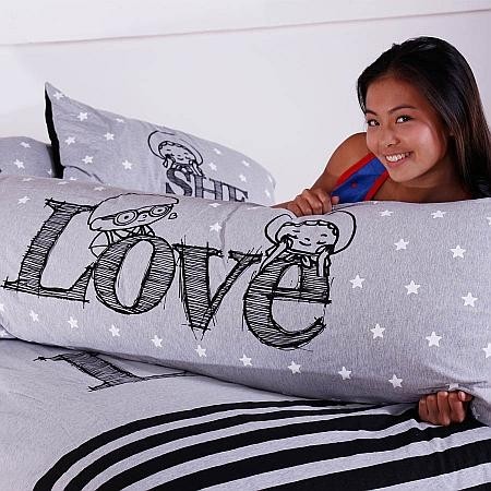 Together "Love" Long Pillow Case (BSLPW2605GY)