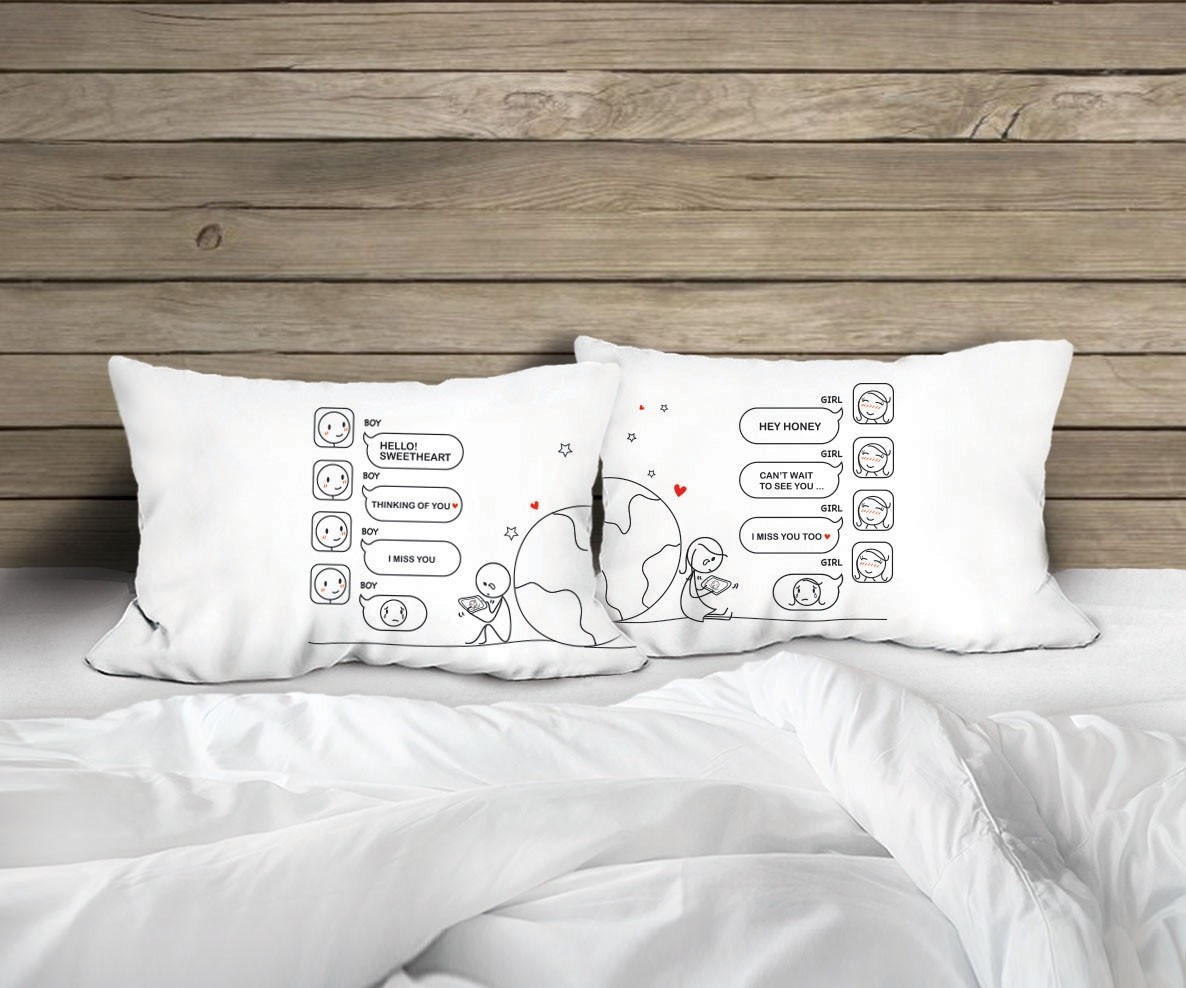 Human Touch - "短信綿綿" 情侶枕頭套 "Texting" Set / 2 Couple Pillow Case (3HT04-128)