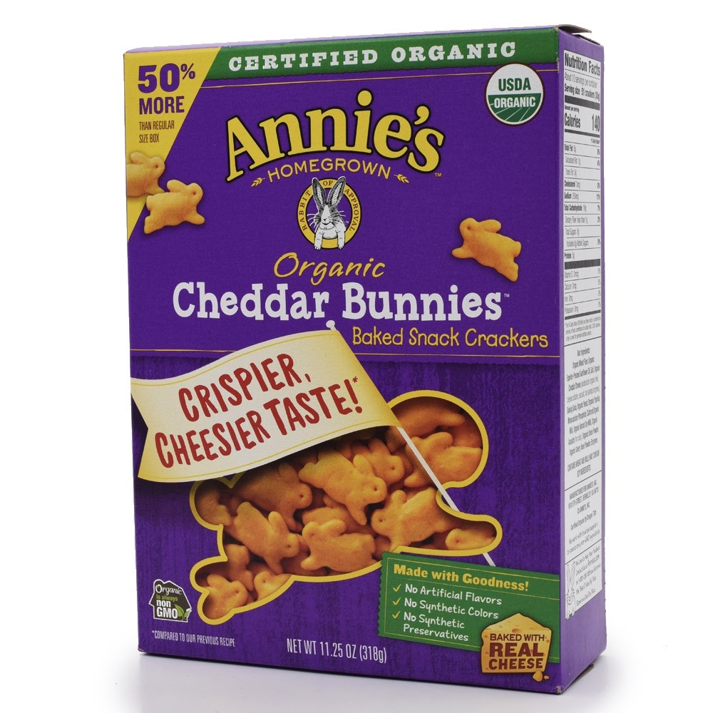 美國有機車打芝士兔子烤脆餅乾 (50% 增量裝) "ANNIE'S HOMEGROWN" Organic Cheddar Bunnies Baked Snack Crackers (50% More)