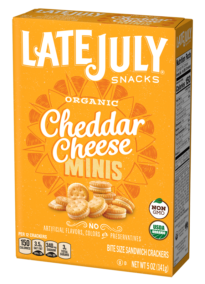 美國有機迷你車打芝士夾心餅乾 "Late July Snack" Organic Minis Sandwich Crackers (Cheddar Cheese)