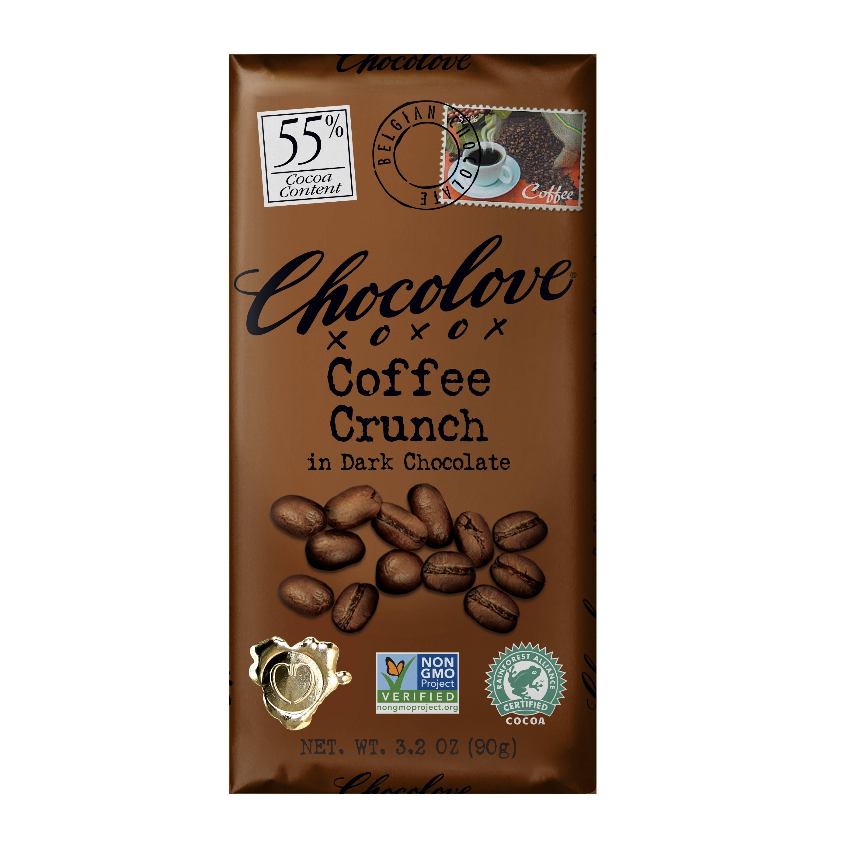 美國55％可可含量咖啡脆脆黑朱古力 "CHOCOLOVE" 55% Cocoa Content Coffee Crunch in Dark Chocolate