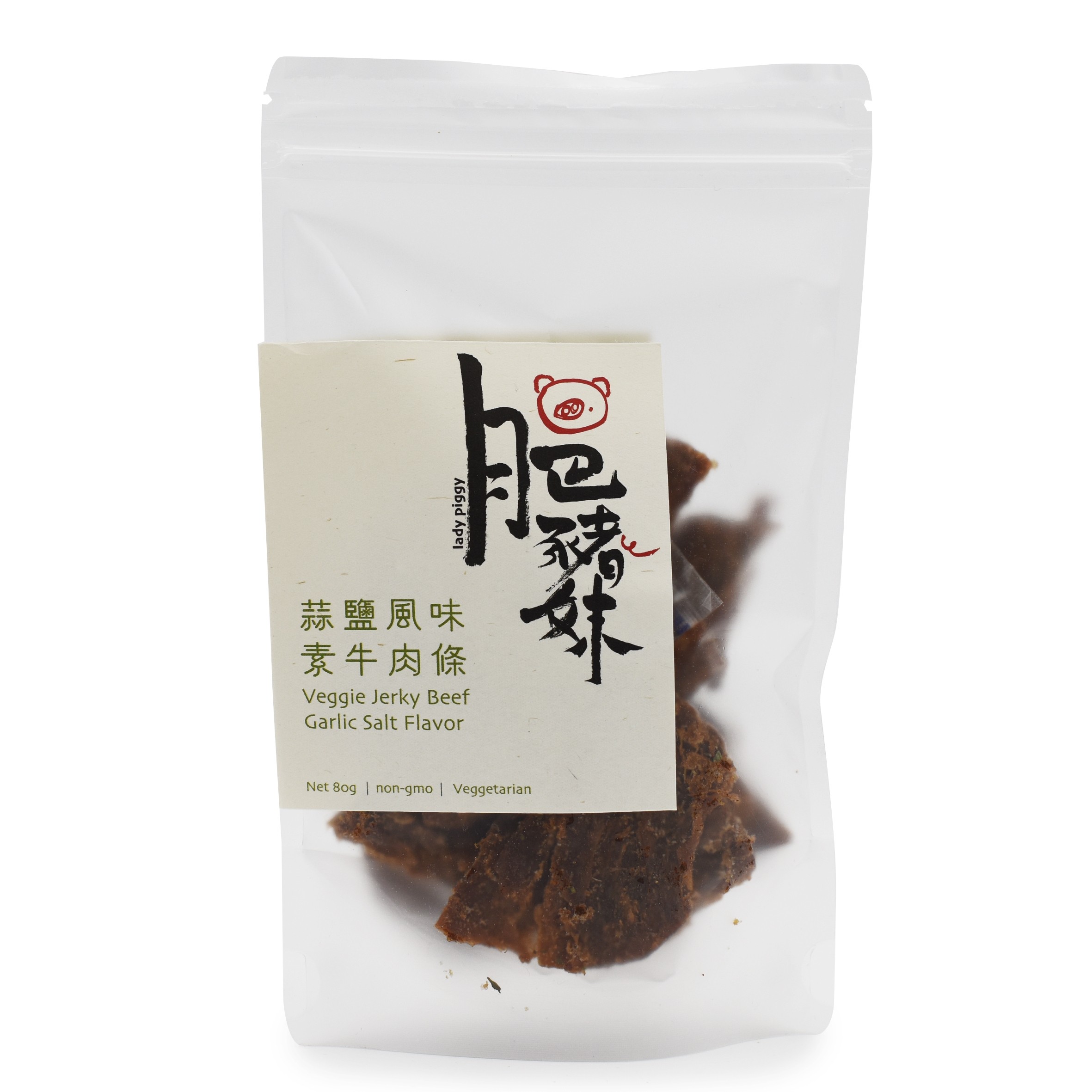 肥豬妹 - 蒜鹽風味素牛肉條 VEGGIE JERKY BEFF GARLIC SALT FLAVOR