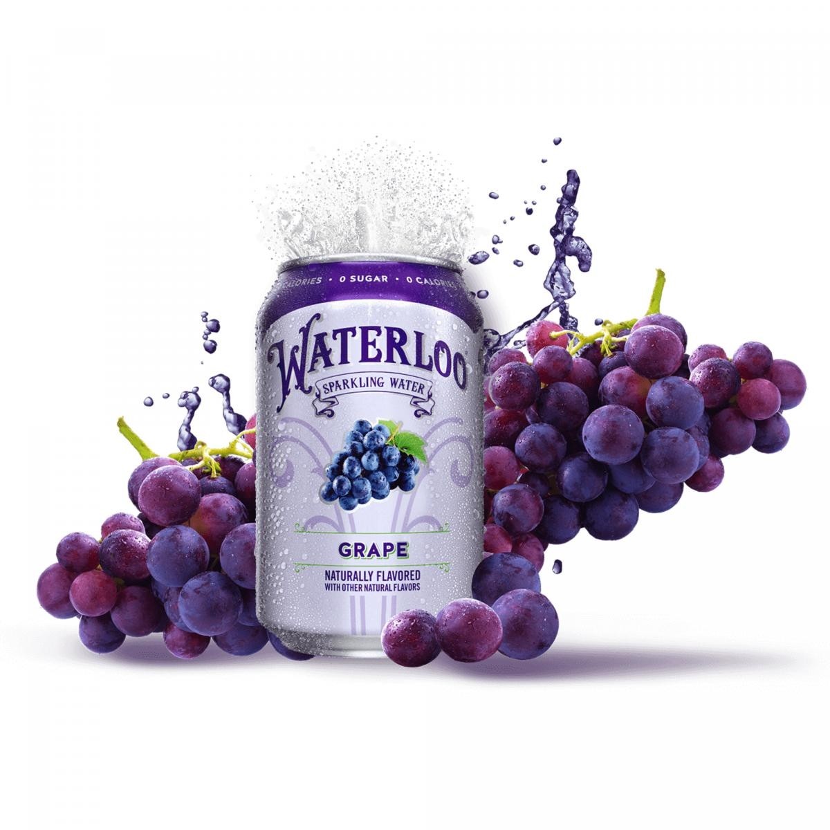 Waterloo - 無糖提子味天然梳打水 | 六罐裝 | Grape Naturally Sparkling Water 6 cans