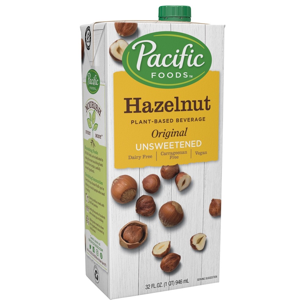 美國無糖榛子原味植物奶"PACIFIC FOODS"HAZELNUT UNSWEETENED ORIGINAL PLANT-BASED BEVERAGE