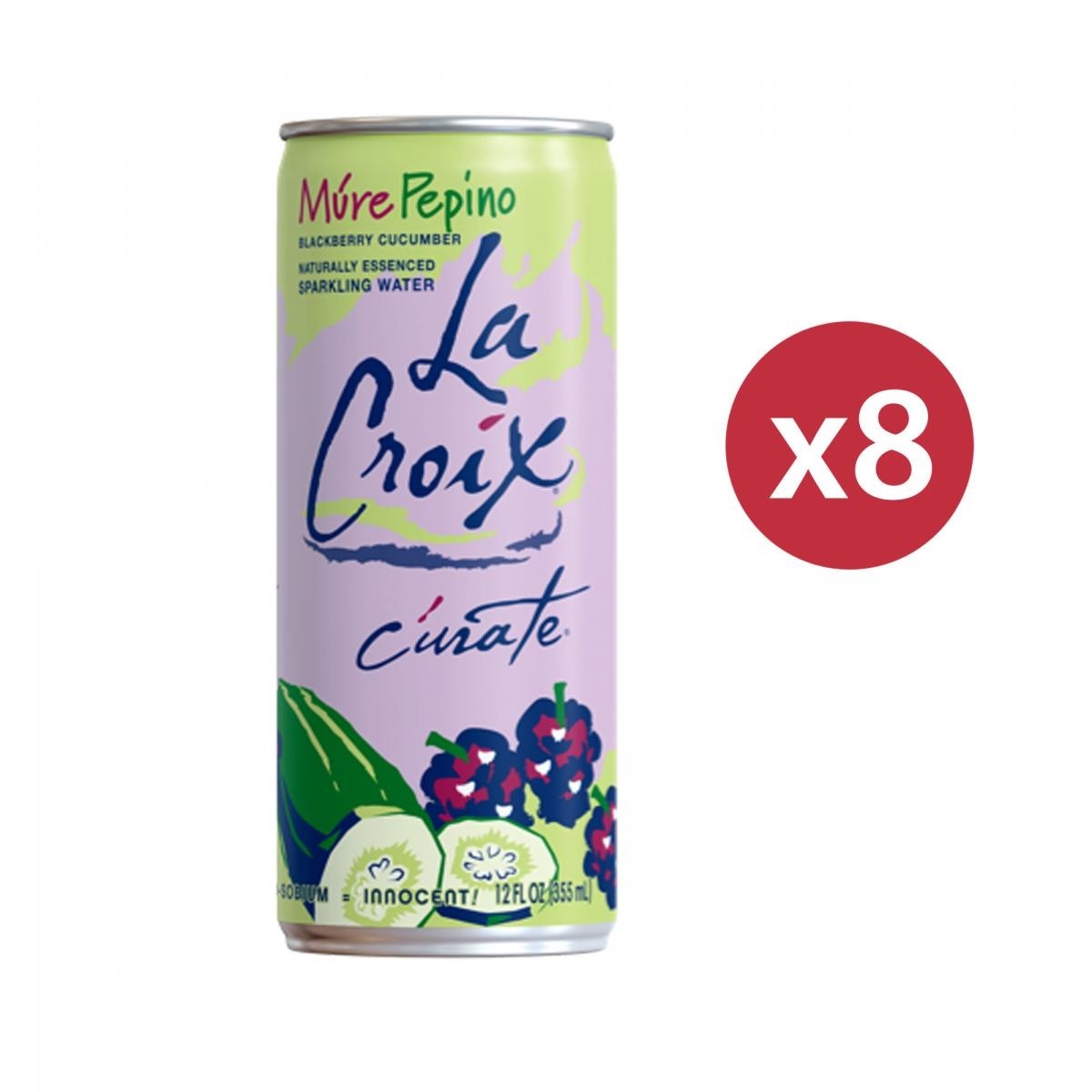 LACROIX - 黑莓黃瓜天然精華梳打水 | 八罐裝 | Blackberry Cucumber Naturally Essenced Sparkling Water | 8 cans