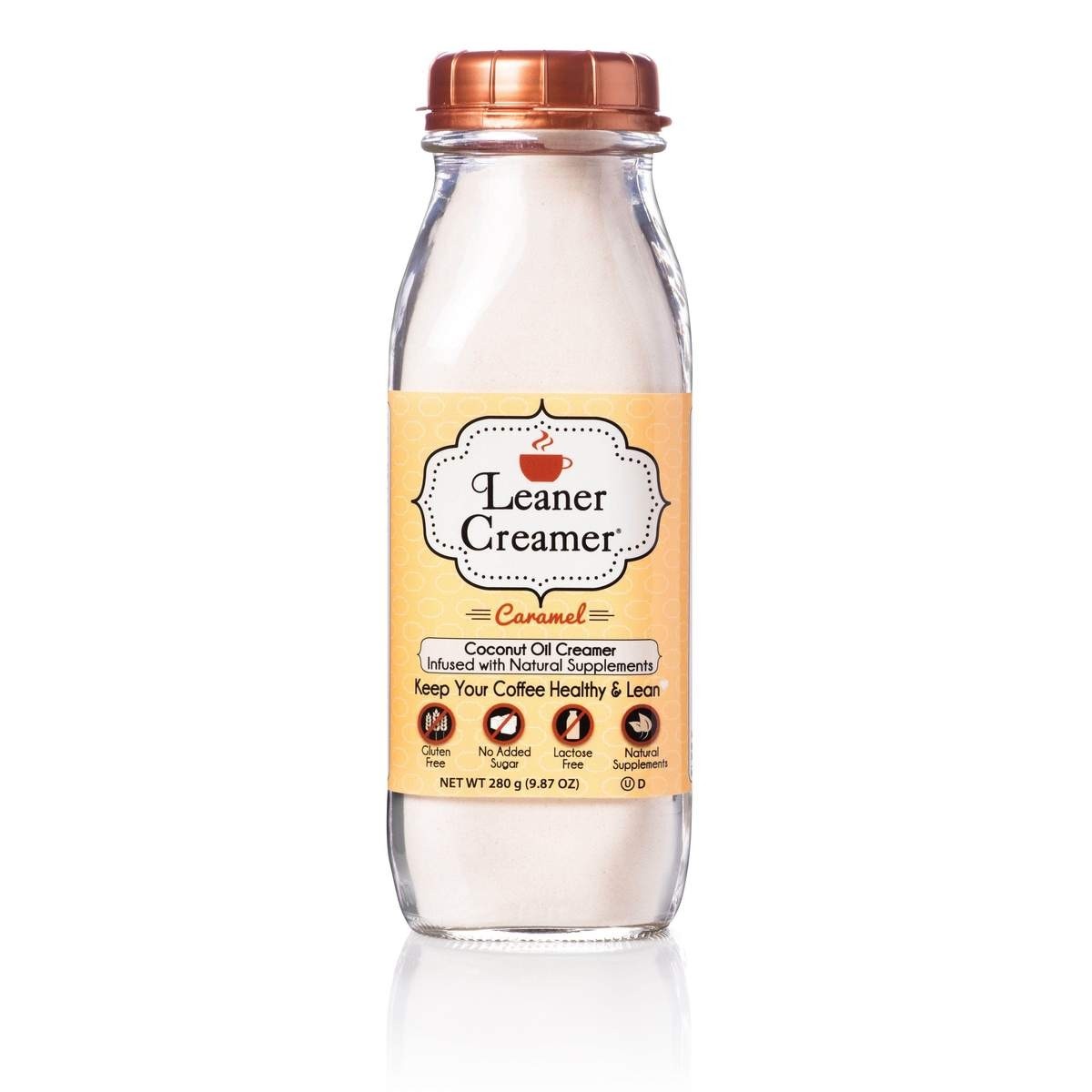 美國椰子油焦糖非乳咖啡素奶粉" Leaner Creamer" ORIGINAL CARAMEL COCONUT OIL CREAMER