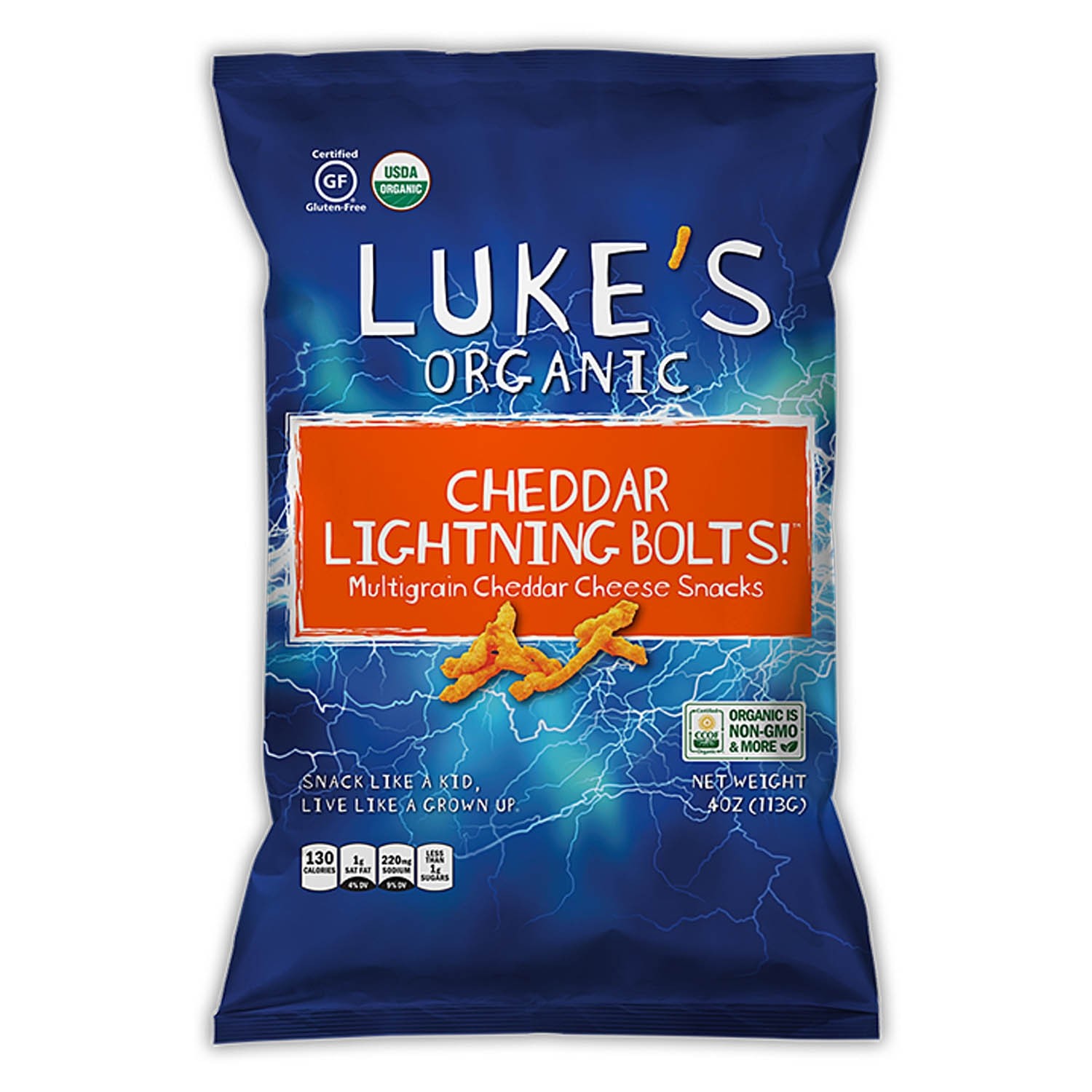 美國有機無麩質風暴雷電螺栓- 多穀車打芝士小食 "Luke's Organic" GLUTEN FREE Firestorm Lightning Bolts - Multigrain Spicy Cheddar Cheese Snacks