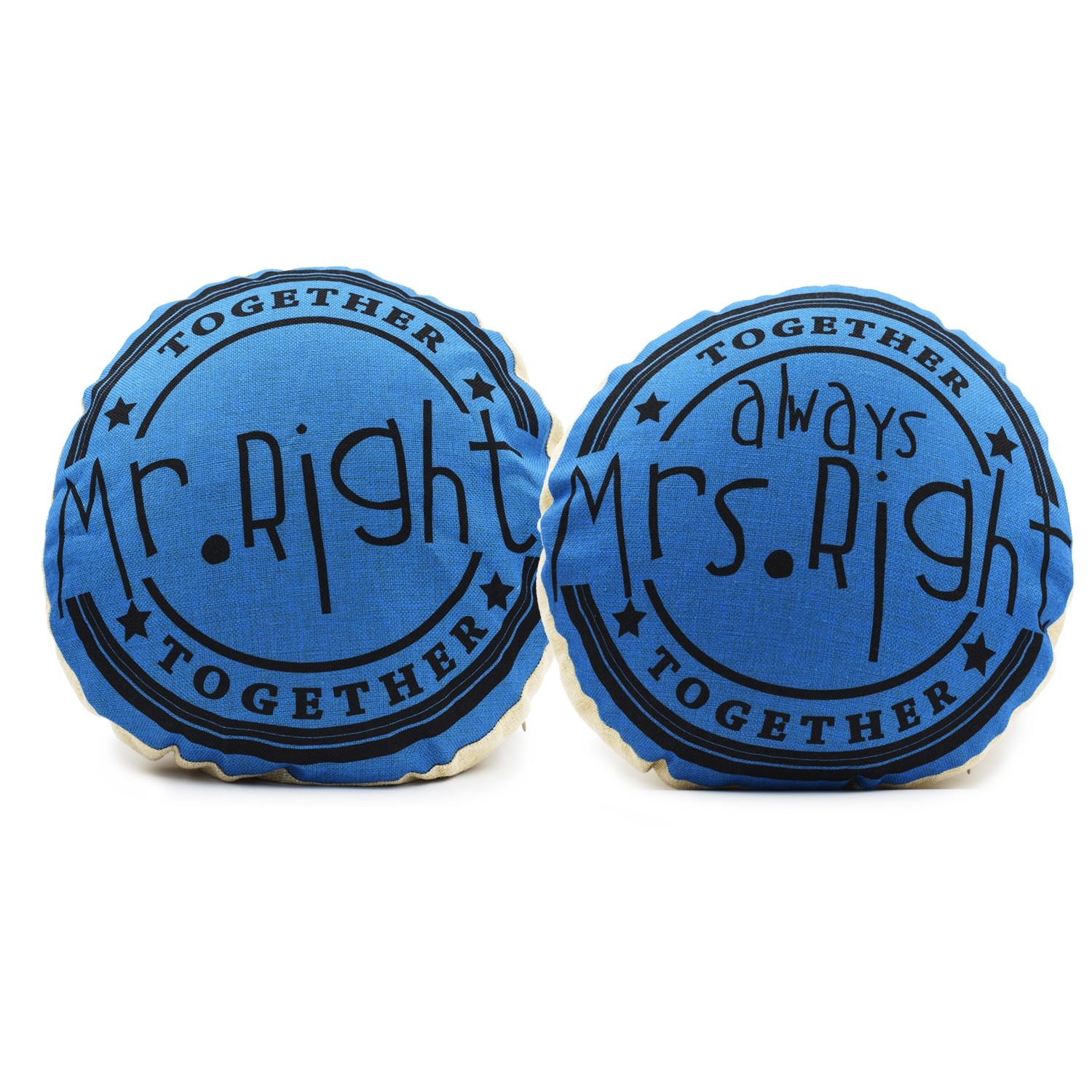 Together "Mr. & Mrs. Right" Circle Cushion (3020300LB & 302301LB) 一套兩件