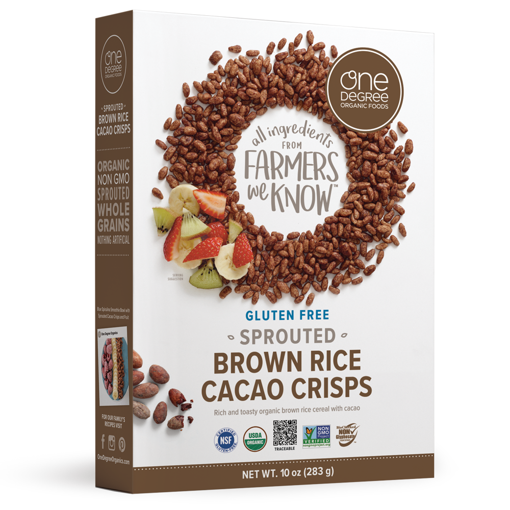 美國有機無麩質可可脆米 "ONE DEGREE" ORGANIC FOODS Gluten Free Sprouted Brown Rice Cacao Crisps