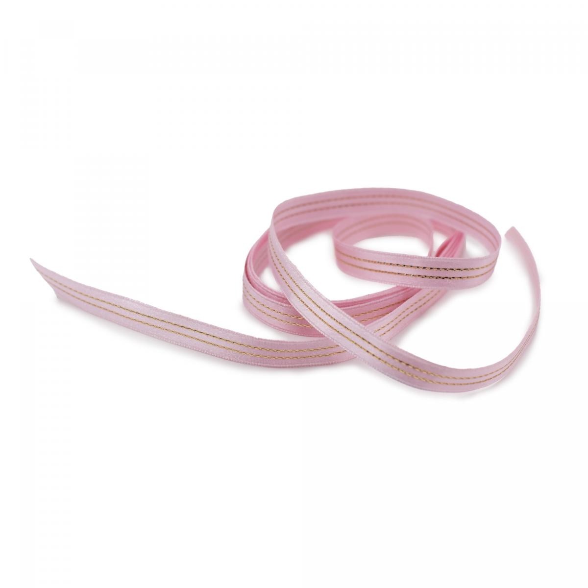 Oops - 手作/禮物包裝絲帶 | 粉紅色金線 | 200cm | Wrapping Handmade Craft Ribbon | Pink with Golden Line | 200cm
