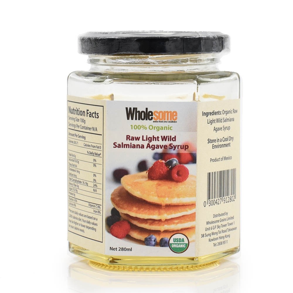 食養有機野生龍舌蘭糖 WHOLESOME ORGANIC RAW LIGHT WILD SALMIANA AGAVE SYRUP 280ML