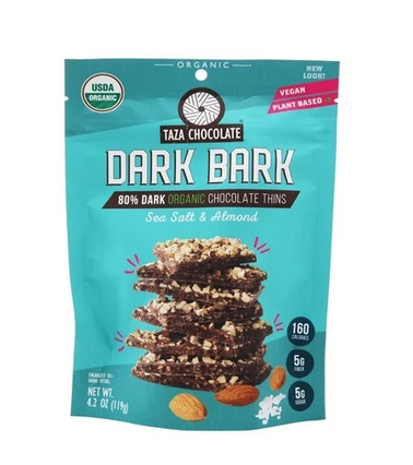 Taza Chocolate - 有機 80% 黑巧克力海鹽和杏仁薄片 Organic 80% Dark Chocolate Thins (Sea Salt & Almond)