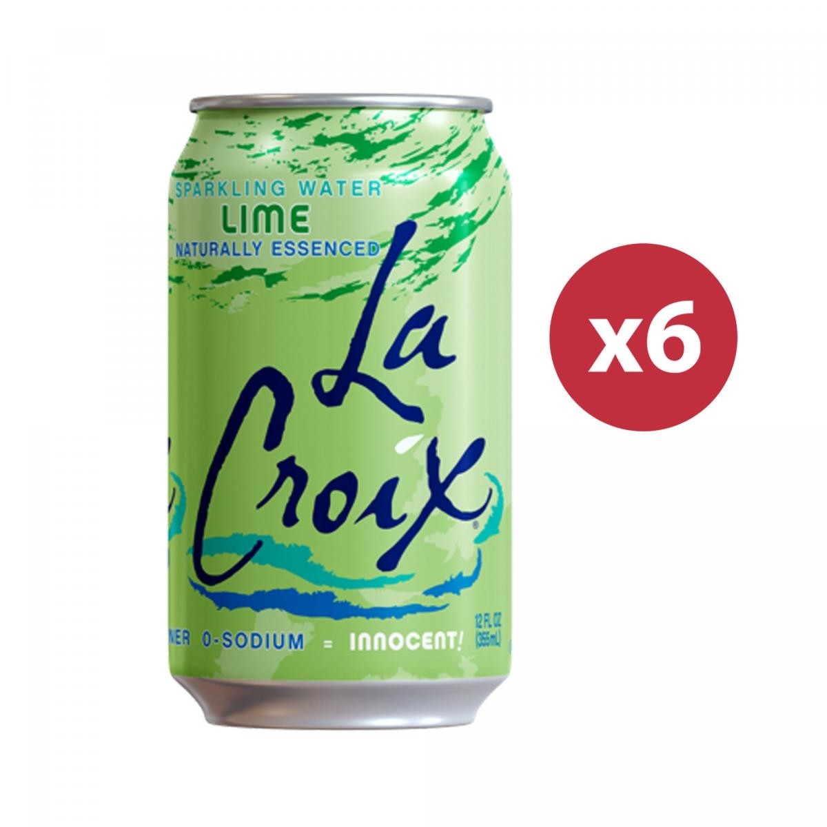  LACROIX - 青檸天然精華蘇打水 (六罐裝) Lime Naturally Essenced Sparkling Water (6 cans)