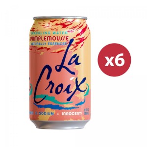 Lacroix - 柚子味天然精華蘇打水 (六罐裝) Pamplemousse Naturally Essenced Sparkling Water (6 cans)