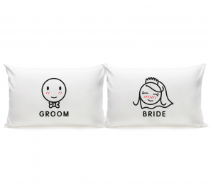 Human Touch - "新婚夫婦" 情侶枕頭套 "Bride & Groom" Set / 2 Couple Pillow Case (3HT04-164)