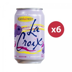 Lacroix - 黑莓天然精華蘇打水 (六罐裝) Black Razzberry Naturally Essenced Sparkling Water (6 cans)