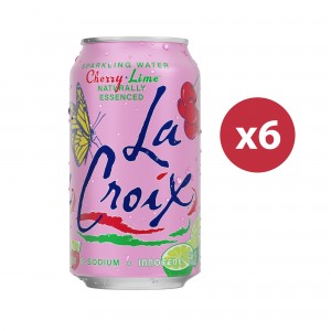 LACROIX - 車厘子青檸味天然精華梳打水 | 六罐裝 | #零卡路里​ |  Cherry Lime Naturally Essenced Sparkling Water | #0 - calorie #6 cans