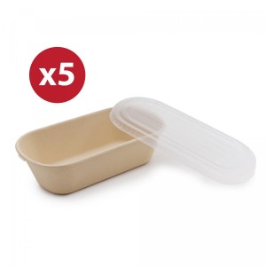 Food Hub - 即棄可降解纸餐盒連蓋 | 五套裝 | 橢圓形 | Disposable Food Box With Lid | 5 Sets | Oval