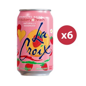 LaCroix - 士多啤梨桃味天然精華梳打水 | 六罐裝 | Strawberry Peach Naturally Essenced Sparkling Water | 6 cans