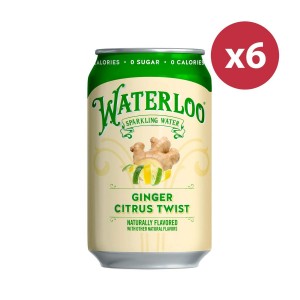 Waterloo - 無糖薑橙味天然梳打水 | 六罐裝 | Ginger Citrus Twist Sparkling Water | Naturally Flavored | 6 cans