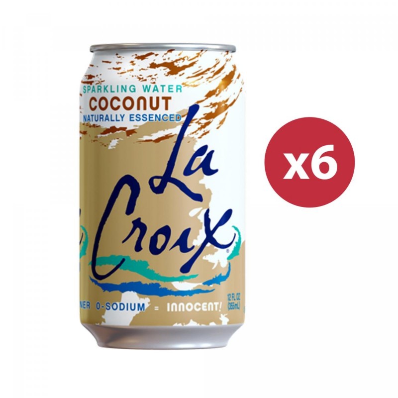 Lacroix - 椰子味天然精華蘇打水 (六罐裝) Coconut Naturally Essenced Sparkling Water (6 cans)