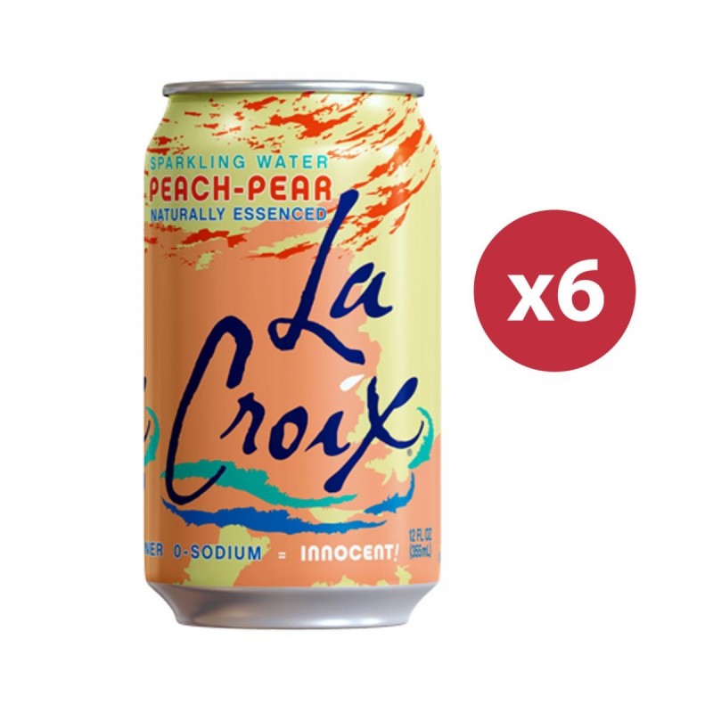 Lacroix - 香桃甜梨味天然精華蘇打水 (六罐裝) Peach-Pear Naturally Essenced Sparkling Water (6 cans)