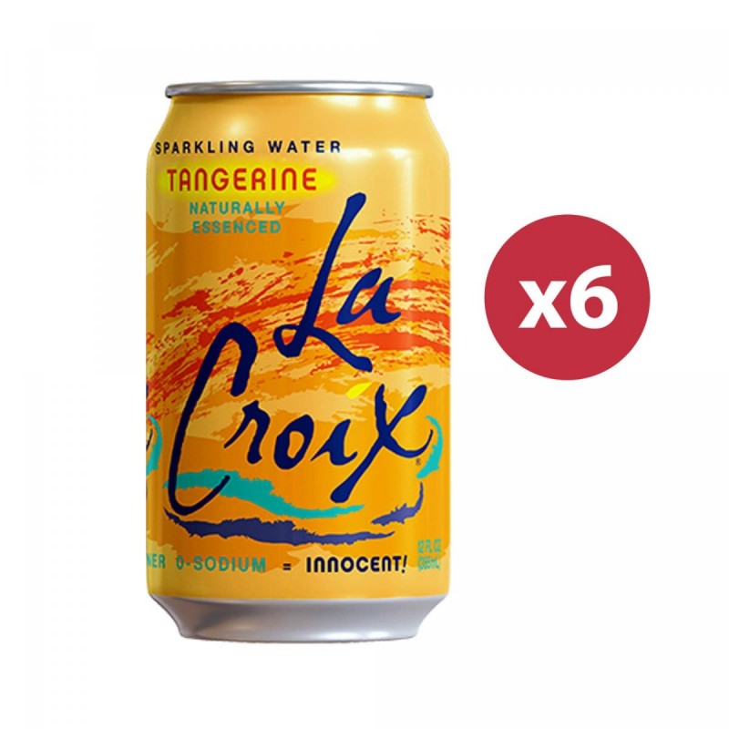 Lacroix - 柑橘天然精華蘇打水 (六罐裝) Tangerine Naturally Essenced Sparkling Water (6 cans)