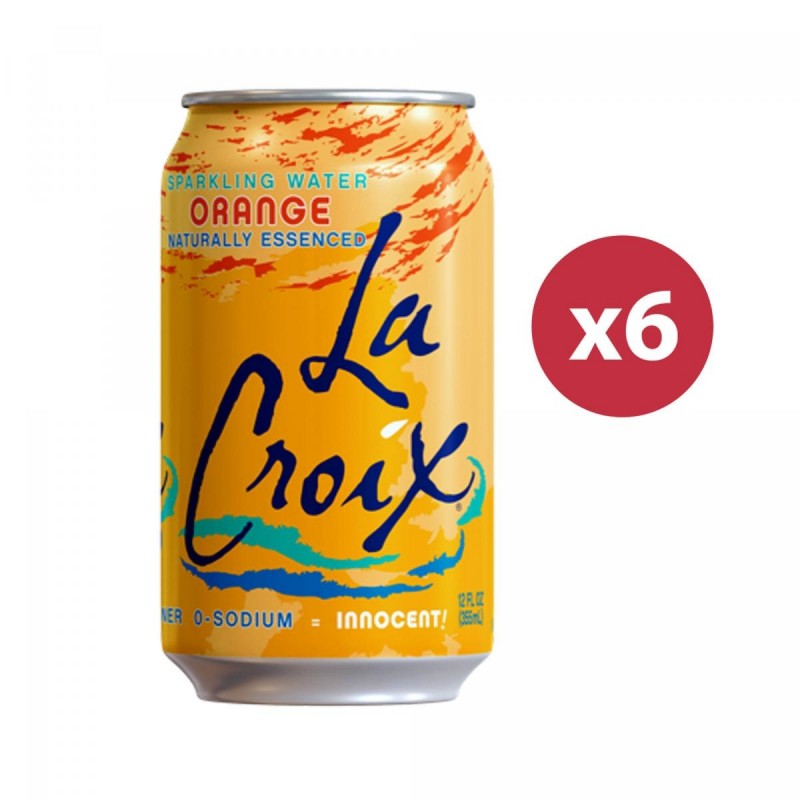 Lacroix - 香橙天然精華蘇打水 (六罐裝) Orange Naturally Essenced Sparkling Water (6 cans)