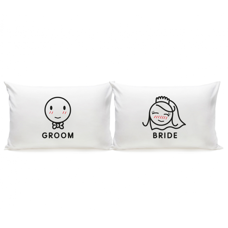 Human Touch - "新婚夫婦" 情侶枕頭套 "Bride & Groom" Set / 2 Couple Pillow Case (3HT04-164)