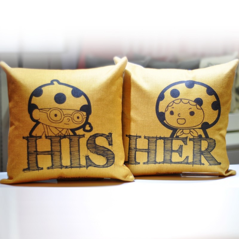 Together "HIS" "HER" Cushion Yellow Colour (302156Y / 302157Y)
