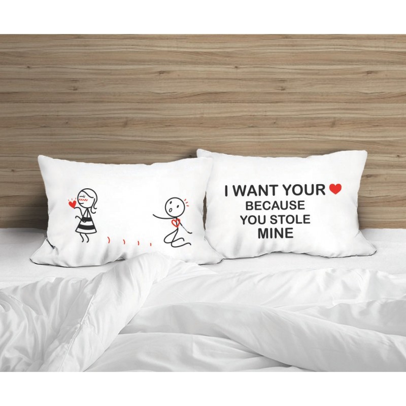 Human Touch -  "偷心" 情侶枕頭套 "Steal My Heart" Set / 2 Couple Pillow Case (3HT04-149)