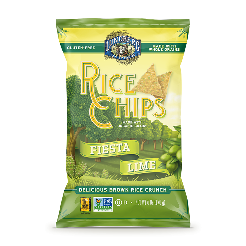 美國有機青檸全穀脆米片"Lundberg"ORGANIC WHOLE GRAIN RICE CHIPS(FIESTA LIME)