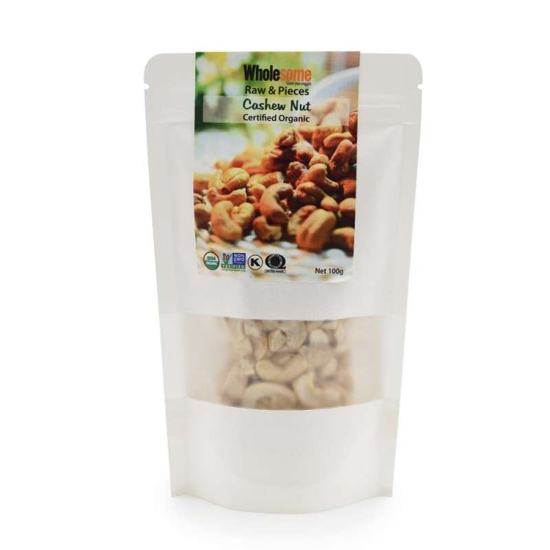 Wholesome - 有機碎生腰果 Organic Raw & Whole Cashew Nut Kernels 100g