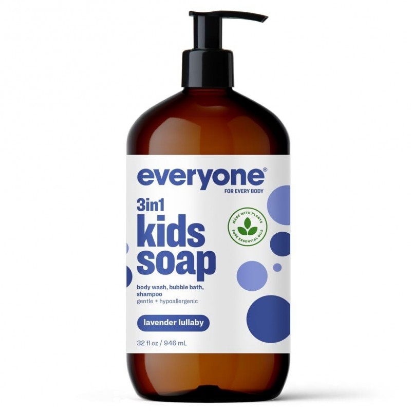 EO - 三合一兒童薰衣草味冲涼洗頭液 946ml | Everyone 3-in-1 Kids Soap | Lavender Lullaby | Body Wash, Bubble Bath, Shampoo | 946ml