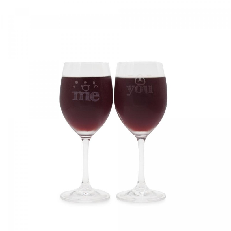 Together - "Mr" & "Mrs" 情侶玻璃紅酒杯 （一對）"Mr" and "Mrs" Couple Wine Glasses