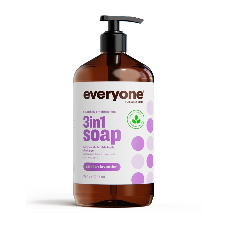  EO - 三合一雲呢拿薰衣草味冲涼洗頭液 946ml | Everyone 3-in-1 Soap | Vanilla + Lavender | Body Wash, Bubble Bath, Shampoo | 946ml