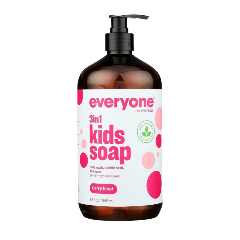  EO - 三合一兒童莓味冲涼洗頭液 946ml | Everyone 3-in-1 Kids Soap | Berry Blast | Body Wash, Bubble Bath, Shampoo | 946ml