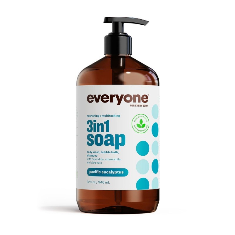  EO - 三合一太平洋尤加利樹味冲涼洗頭液 | Everyone 3-in-1 Soap | Pacific Eucalyptus Body Wash, Bubble Bath, Shampoo | 946ml