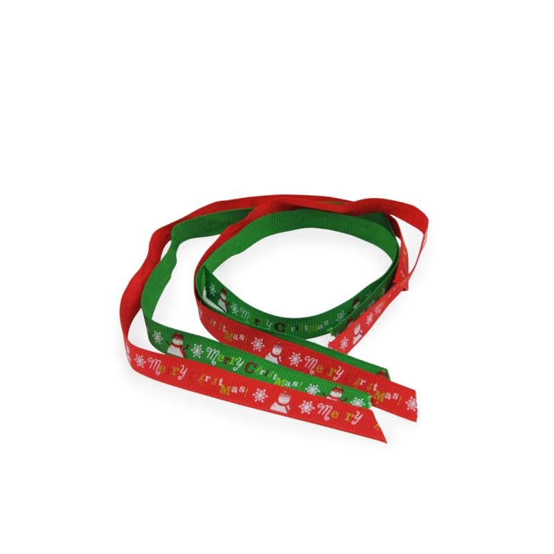 Oops - 手作/禮物包裝絲帶 | 紅綠聖誕雙色 | 1cm x 30cm | 2套 (2紅+2綠) Wrapping Ribbon | Red and Green Merry Christmas | 1cm x 30cm | 2 Sets (2 Green + 2 Reds)
