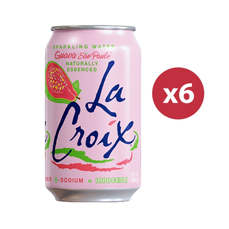 Lacroix - 聖保羅番石榴味天然精華蘇打水 (六罐裝) Guava São Paulo Naturally Essenced Sparkling Water ( 6 cans)