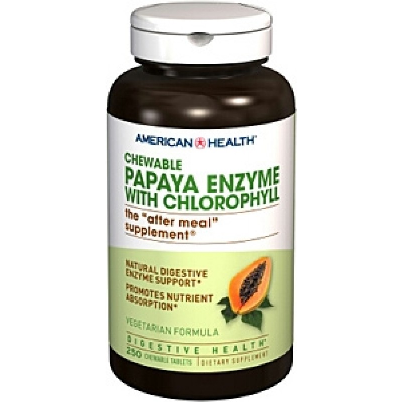 美國木瓜葉綠素酶 (飯後咀嚼片) AMERICAN HEALTH Papaya Enzyme with Chlorophyll (AFTER MEAL CHEWABLE TABLETS 250pcs)