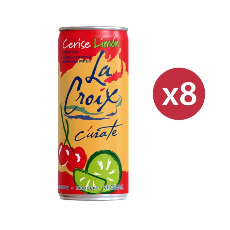 LACROIX - 車厘子青檸天然精華梳打水 | Cherry Lime Naturally Essenced Sparkling Water | 8 cans
