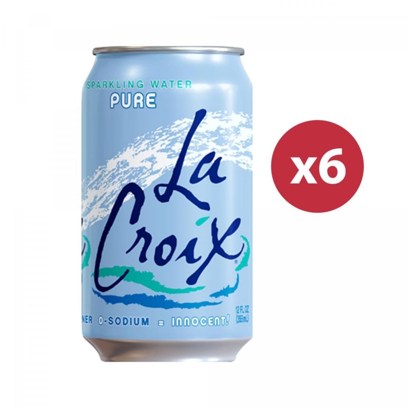 LACROIX - 無糖原味天然梳打水 | 六罐裝 | 	Pure Naturally Essenced Sparkling Water | 6 can 