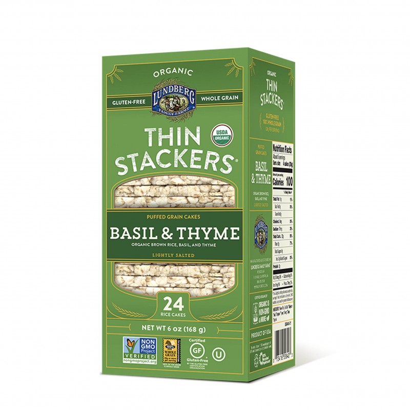 美國有機米通餅 (羅勒和百里香) Lundberg ORGANIC THIN STACKERS (Basil & Thyme)