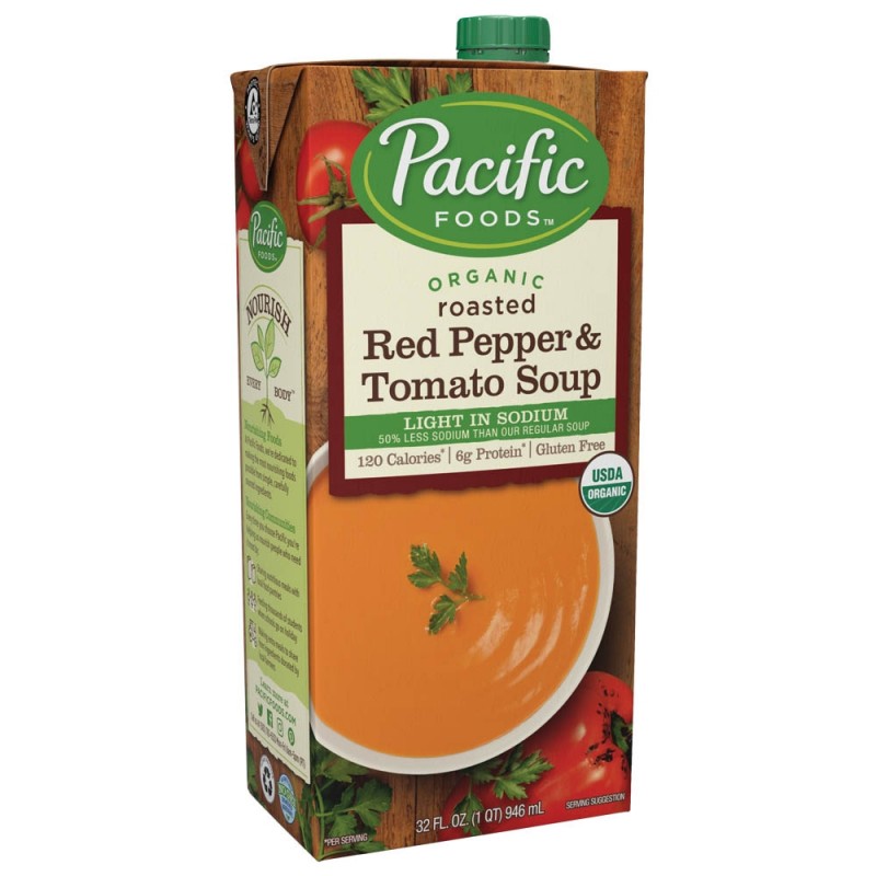 美國有機低鹽烤紅椒番茄湯"Pacific Foods" ORGANIC ROASTED RED PEPPER & TOMATO SOUP LIGHT IN SODIUM