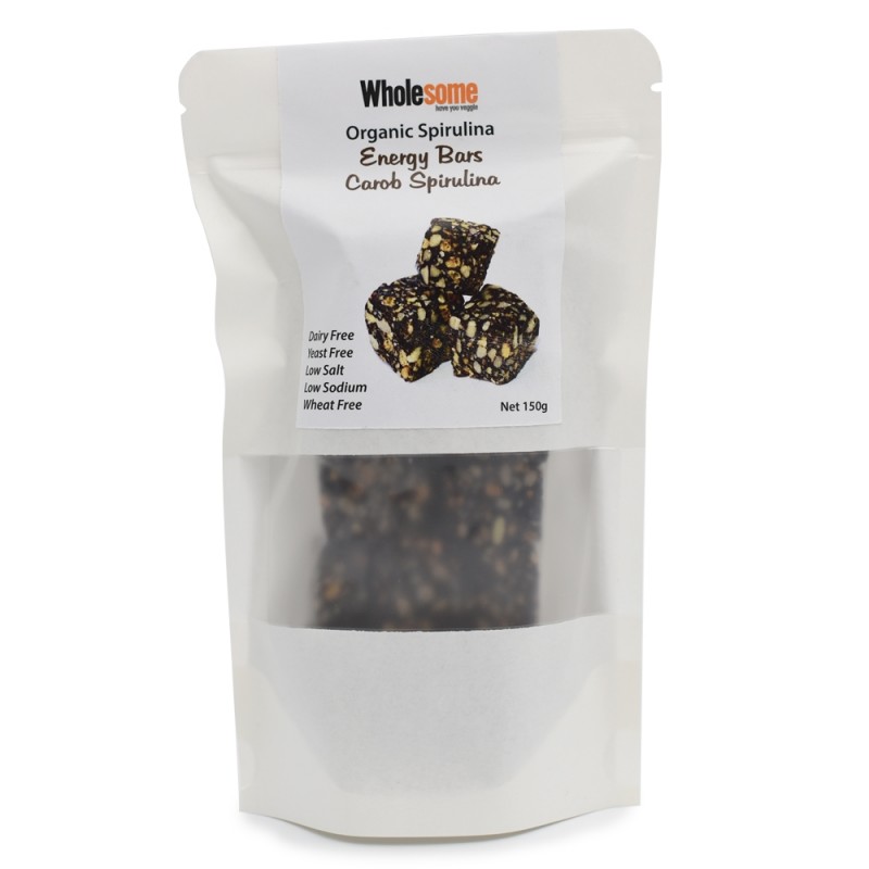 Wholesome - 有機角豆螺旋藻雜果仁粒 Organic Carob Spirulina Energy Bars 150g