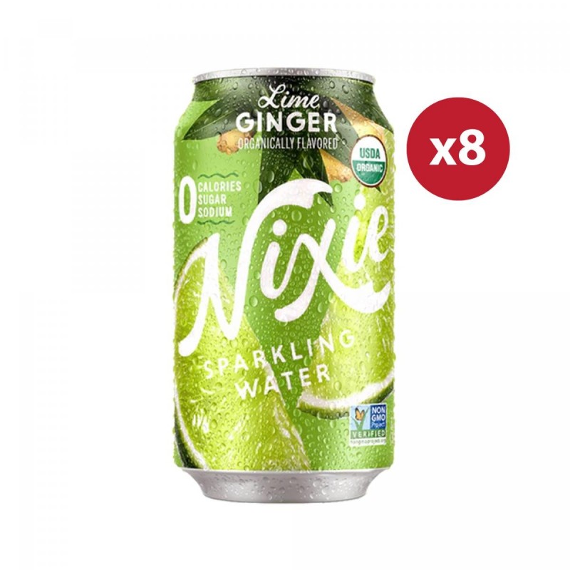 "Nixie" 有機無糖青檬薑梳打水 | 八罐裝 | Organic Zero Sugar Lime Ginger Sparkling Water | 8 Cans