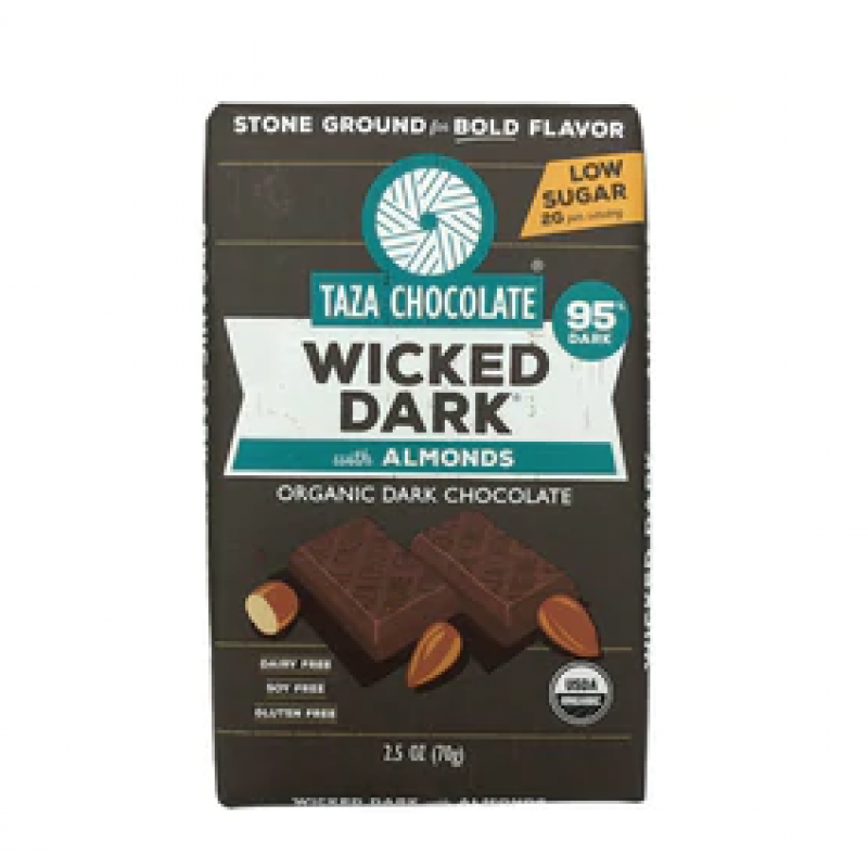 Taza Chocolate - 有機杏仁黑朱古力 Organic Wicked Dark Chocolate with Almonds
